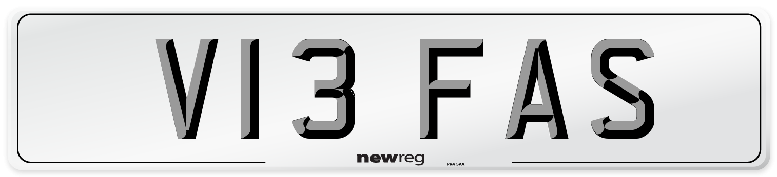 V13 FAS Number Plate from New Reg
